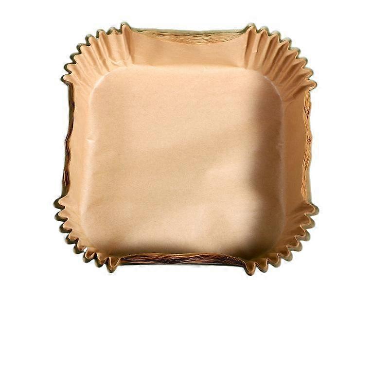 Barsinfi pol Air fryer special paper tray pad oil paper oil absorption Square 100 packs of natural color Blank carton