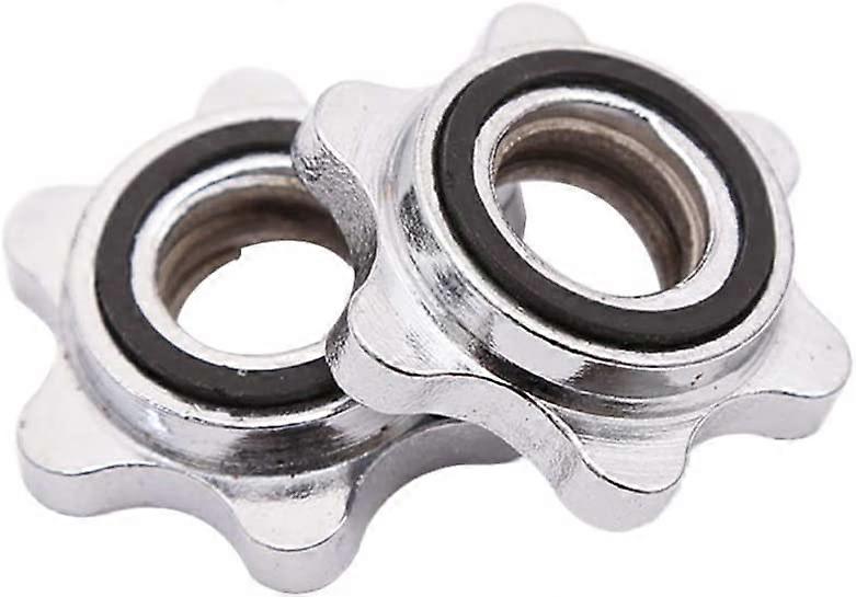 2pcs Spinlock Collars Dumbbell Screw Clamps Dumbbell Bar SpinlockSilver