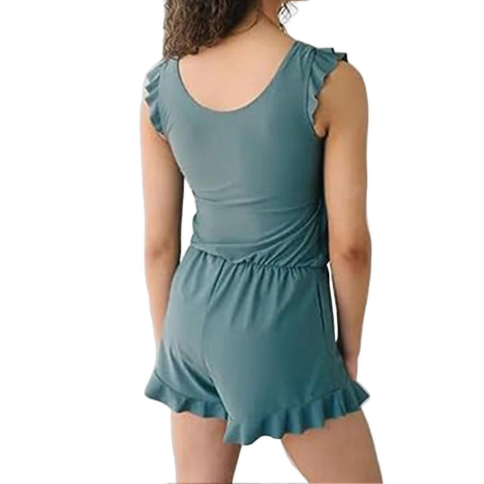 Built-in Bra Swim Romper For Women Nursing-friendly With Crossed V-neck Design Suitable For Pool Party-Yvan