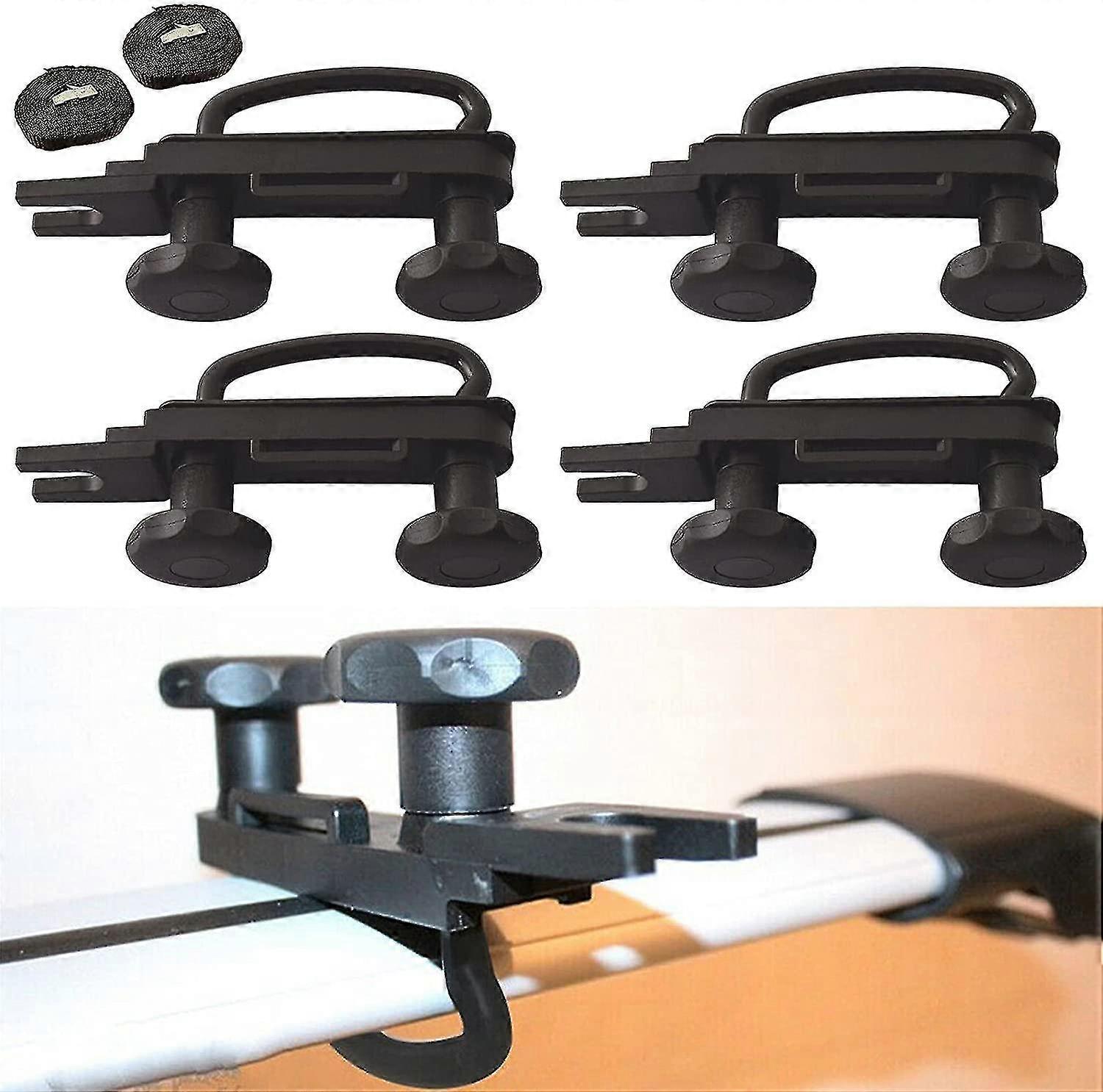 4 Pcs Roof Box Mounting U Bracket Car Van Mounting Fitting Kit, Universal Roof Box U-bolts Clamps With 8 Heavy Duty Lock Nuts, Roof Box Bracket Instal