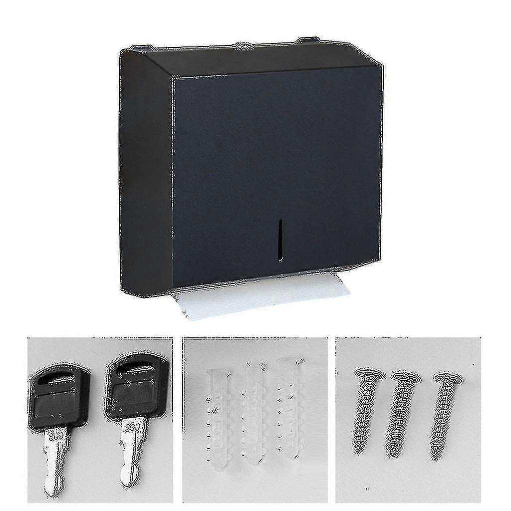 موزع مناشف ورقية مثبت على الحائط صندوق مناديل مطبخ من الفولاذ المقاوم للصدأ مع قفل