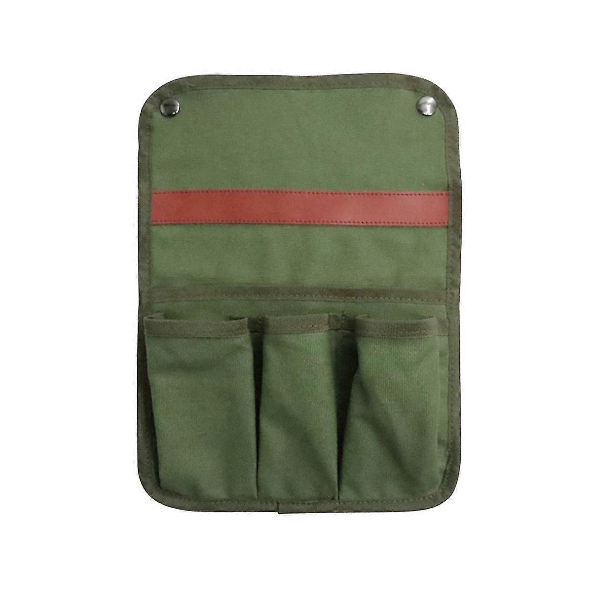 Side Canvas Organizer Bag Outdoor Bbq Garden Tool Bag Armrest Storge Pocket,green