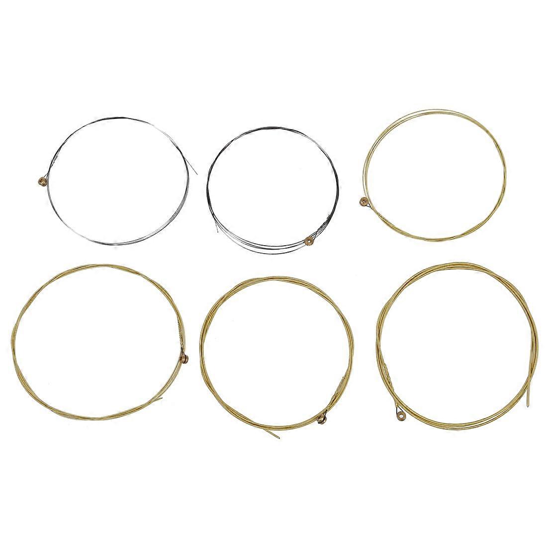 Set 6 Metal Strings for Acoustic Guitar 1 Meter 1M New