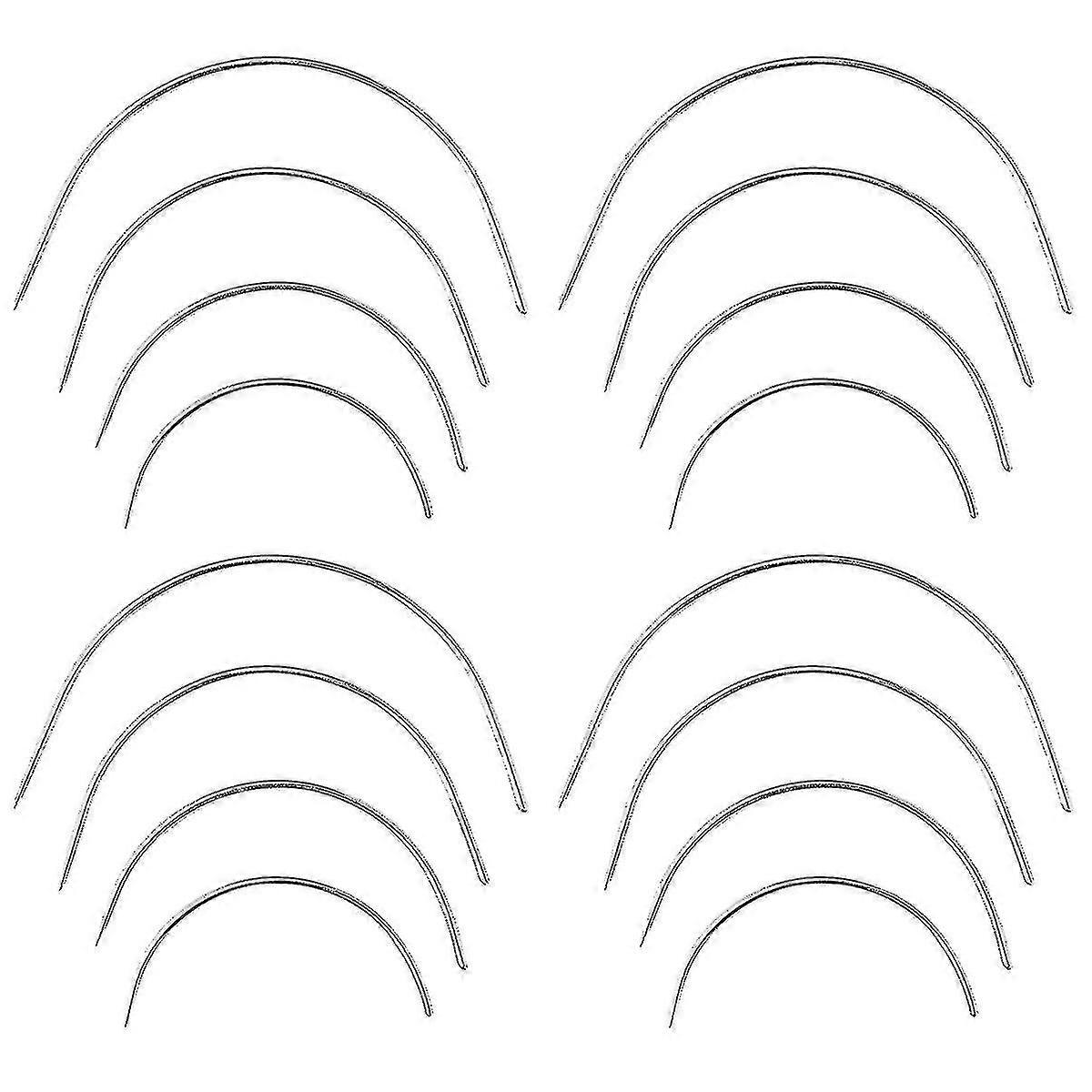 Supvox 48pcs Curved Needles C Type Weaving Needle Hand Sewing Needles 4 Sizes