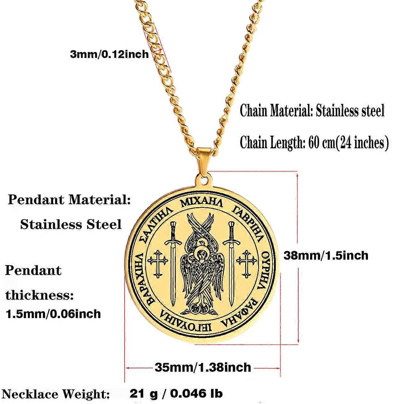 7 Erkeengler De Archangelis engler der hengivenhet av erkeenglene Amulett  Talisman Smykker Rustfritt stål Anheng Halskjede | Fruugo NO, image size:1300x1300