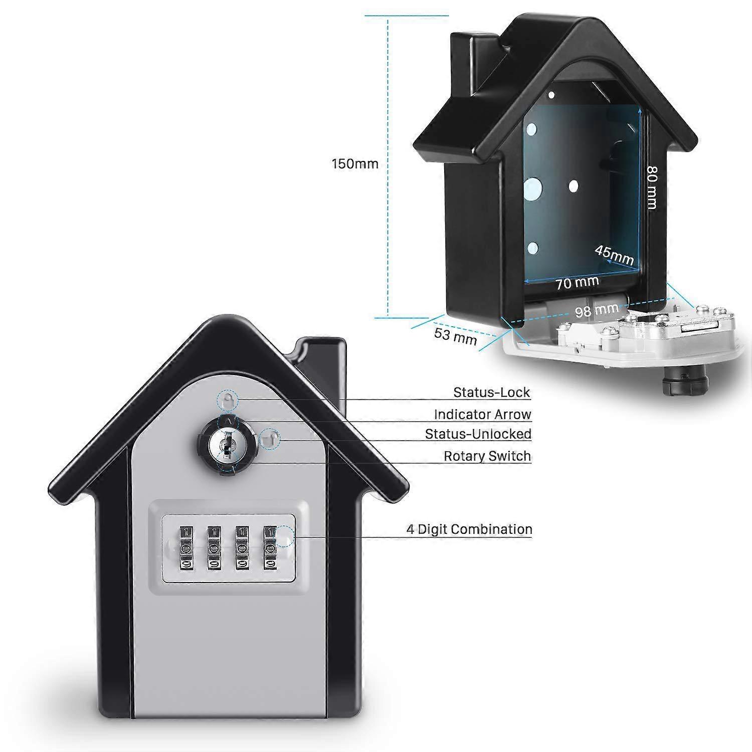 Safes Document Safe Home Safe Large Anti-Theft Password Key Safe Box Security Lock Metal Storage Box Suitable For Multi-Occupation