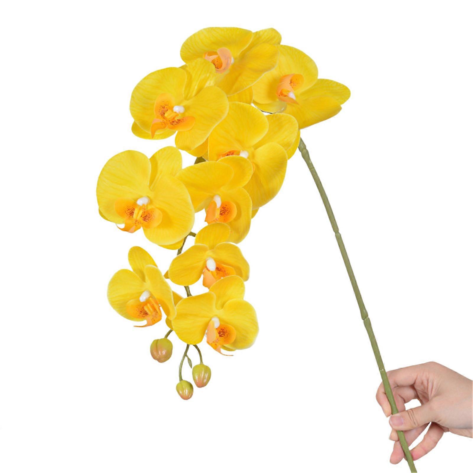 Faux Orchid Real Touch Signal Stem Phalaenopsis Orchid Spray with 9 Large Flowers for Home Arrangement