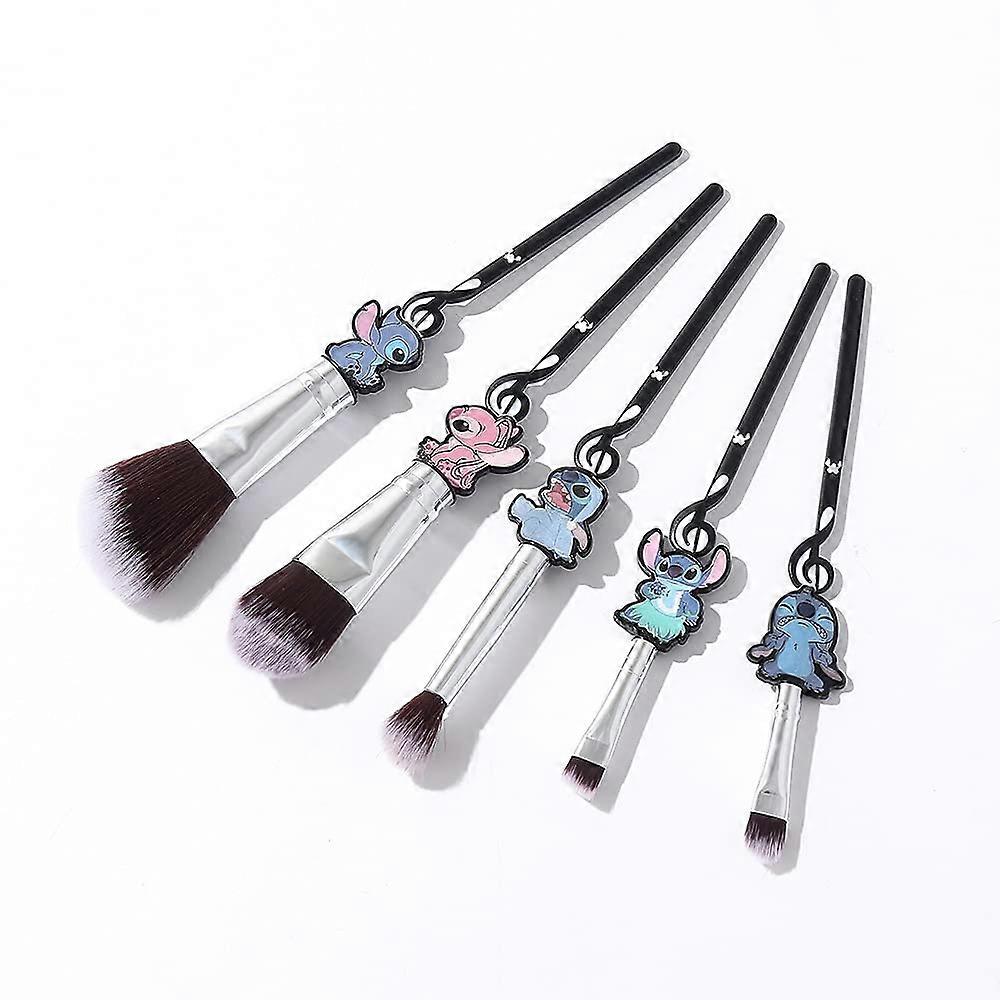 Makeup Brushes Set - 5Pcs Creative Stitch Theme Cosmetic Brushes Set, Premium