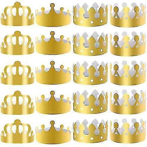 Taç giyme töreni, doğum günü, ayarlanabilir Kral Taç Partisi Şapkası için 20 adet Altın Kağıt Taçlar