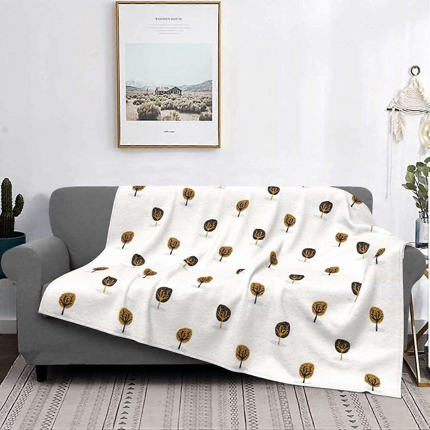 Blanket Stylised Tree Wood Repeating Seamless Pattern Warm Flannel Fleece Plush Soft Sofa Throw Blanket As Bed Cover/Bed Sheets-WSDE447
