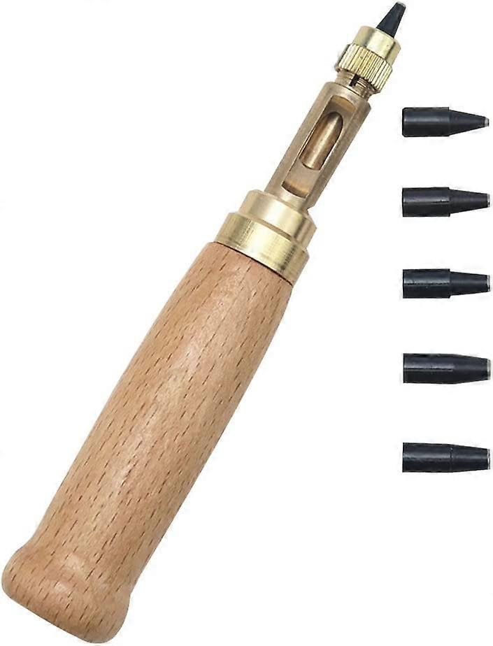 ZK- Hand Punch Kit with 6 Tips for Leather, Paper, Book, Craft - 1.5mm, 2mm, 2.5mm, 3mm, 3.5mm, 4mm