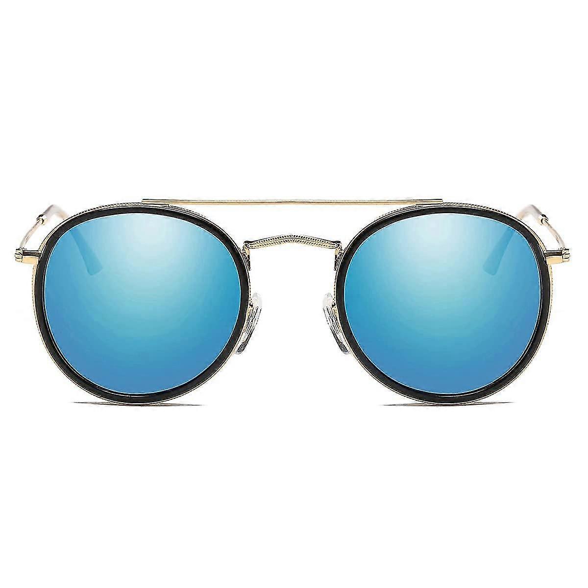 Aurinkolasit, polarisoidut pyöreät aurinkolasit? Lasit Ympyrä Retro Steampunk Aurinkolasit Hippi Tekniset tiedot AurinkolasitBlue