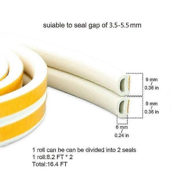 Burletes para puertas, ventanas, autoadhesivo tipo D para todo clima
