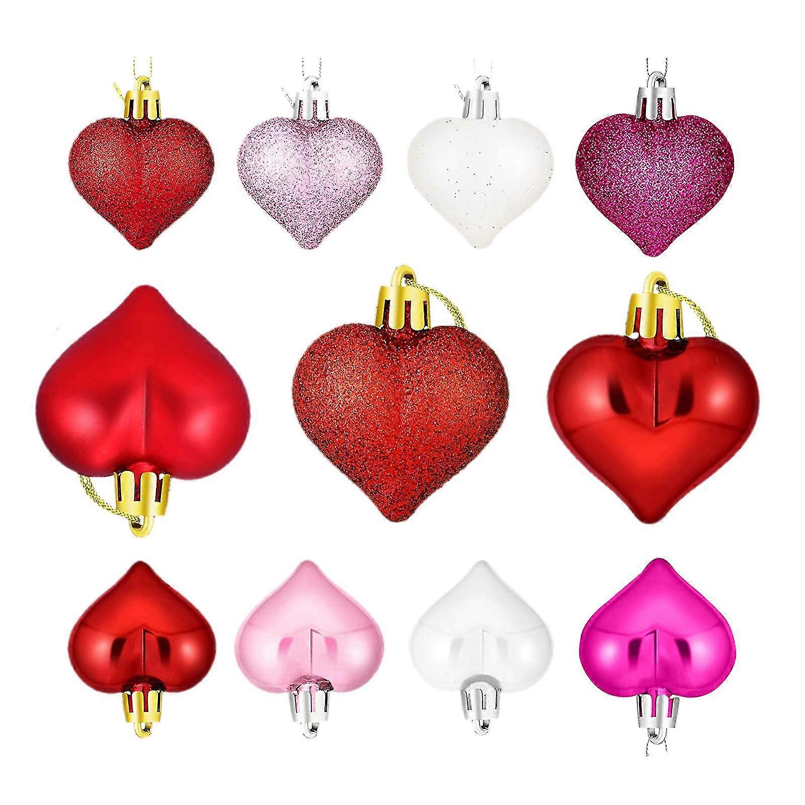 36pcs عيد الحب زينة القلب الحلي رومانسية هدايا عيد الحب