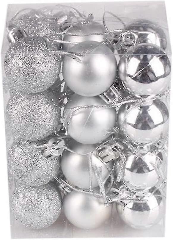 24pcs christmas balls ornaments(silver 3cm)
