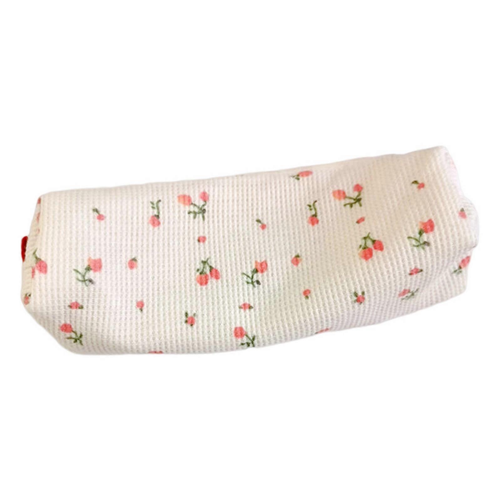 Pencil Bag Portable Cute Printing Space-Saving Adorable Cherry Floral Pattern Pen Storage Bag for Daily Use KAESI