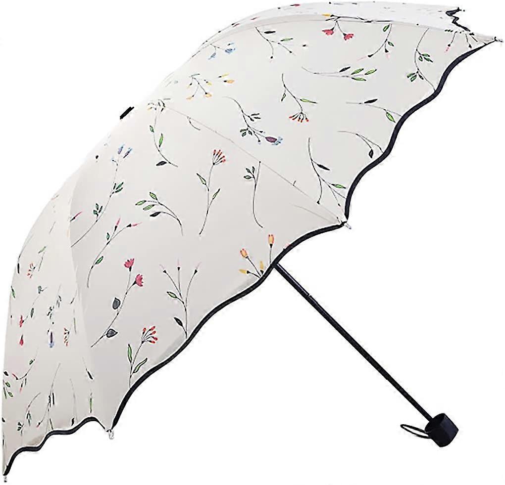 Portable Folding Automatic Umbrella Telescopic Lightweight White