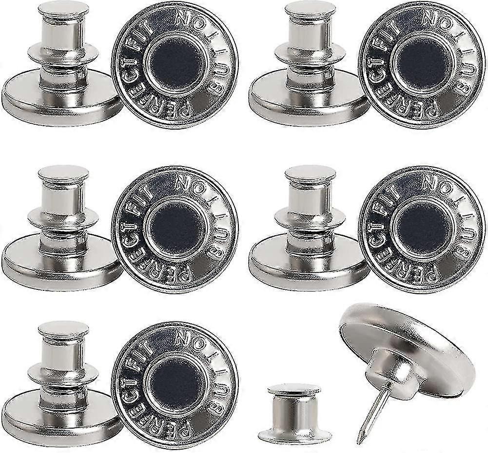 10 Pieces Jeans Buttons Diy Metal Button Seamless Removable Jean Pants Button