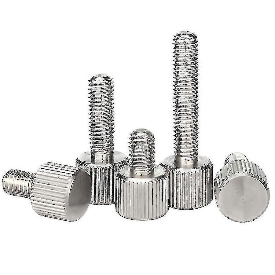 100% Nouveau Amélioré Moleté Acier Inoxydable Pouce Vis M3 M4 M5 M6 Vis Plate Pouce 20pcs