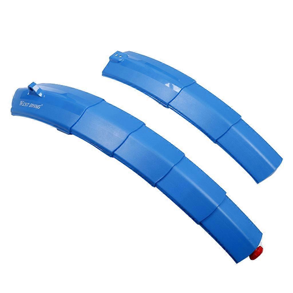Foldable Bicycle Bike Mudguard Adjustable Front Rear Mud Guard Blue