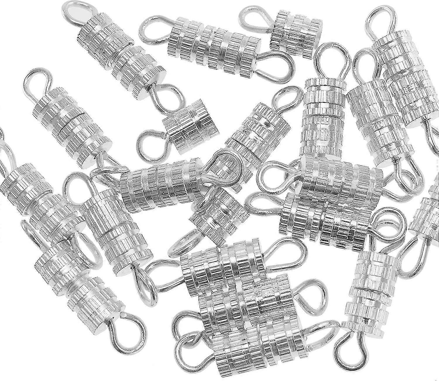 Barrel Screw Type Clasp Jewelry Making (silver) (50pcs)