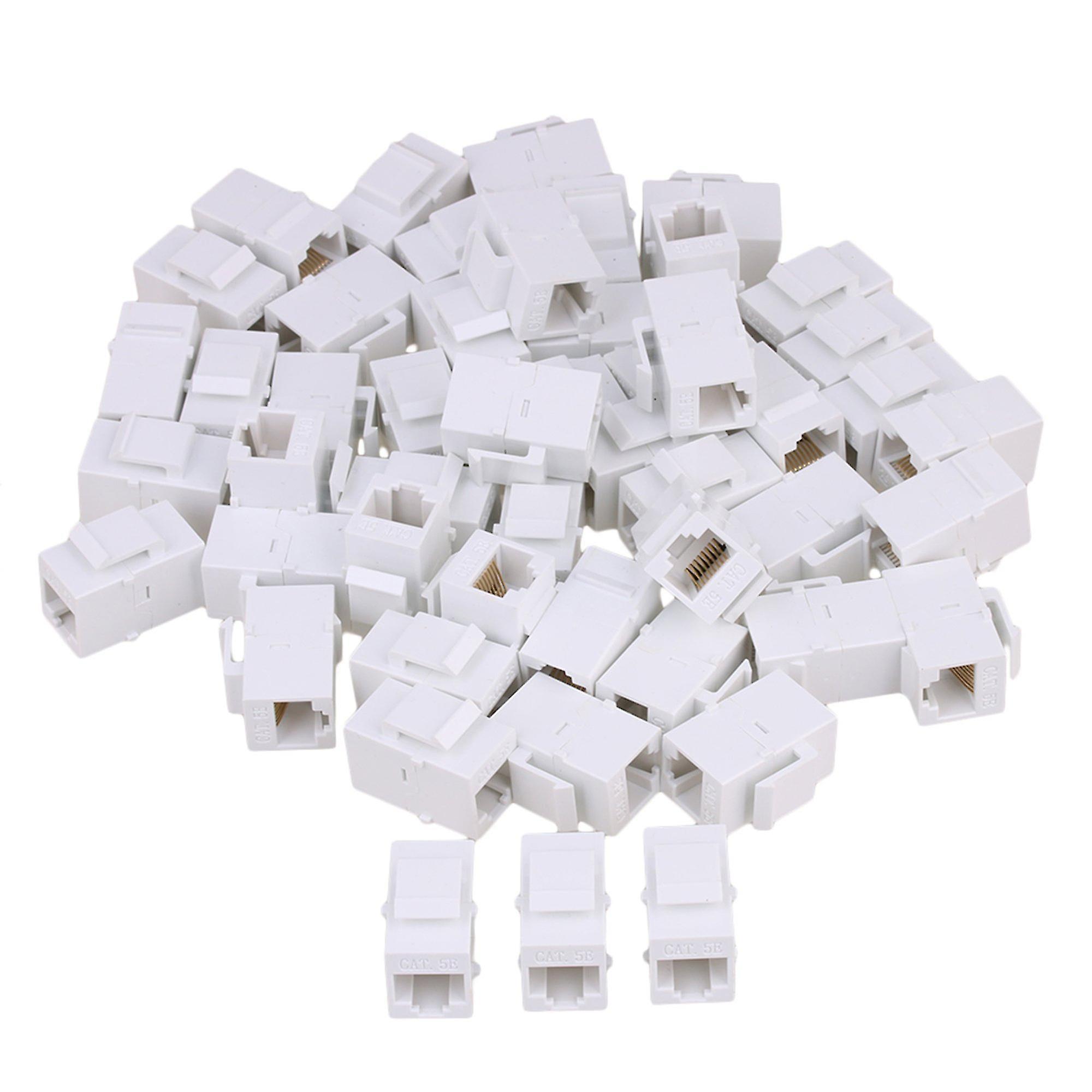 O Cards Adapters Female Cat5 Rj45 Keystone Wall Jack Plug Coupler 8p8c Adapter Set Of 100