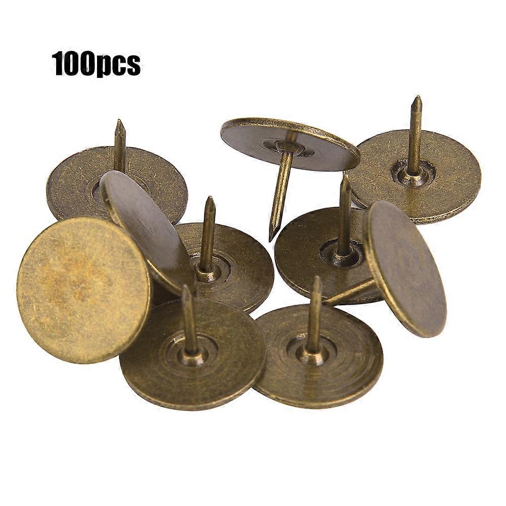 100 قطع تنجيد مسمار مسطح رئيس سماوي برونزي حديد ديكور دبوس أريكة أثاث إكسسوارات 19 × 15 مم