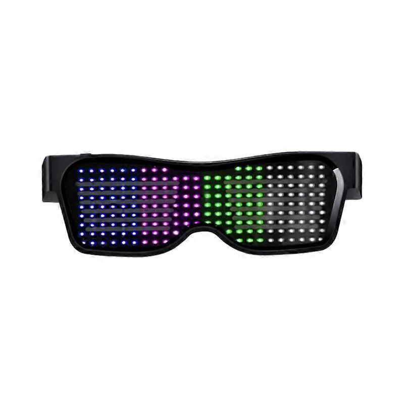 App Control Bluetooth Led Party Glasses Customized Languages USB Charge Flashing Luminous Eyewear Christmas Concert Sunglasses