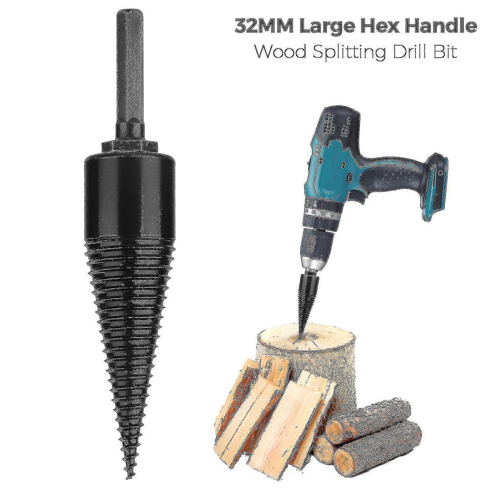 Industriale lemn de foc burghiu bit lemn Cone Hex Shank lemn Jurnal Splitter șurub splitting 32mm