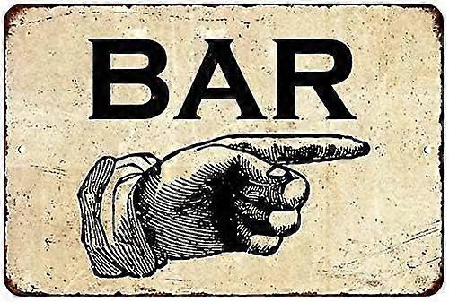 Bar To The Right Vintage Retro Reprodução Presente 8x12 Polegadas OU 12x16 Polegadas Modo Metal de Alto Brilho 4654