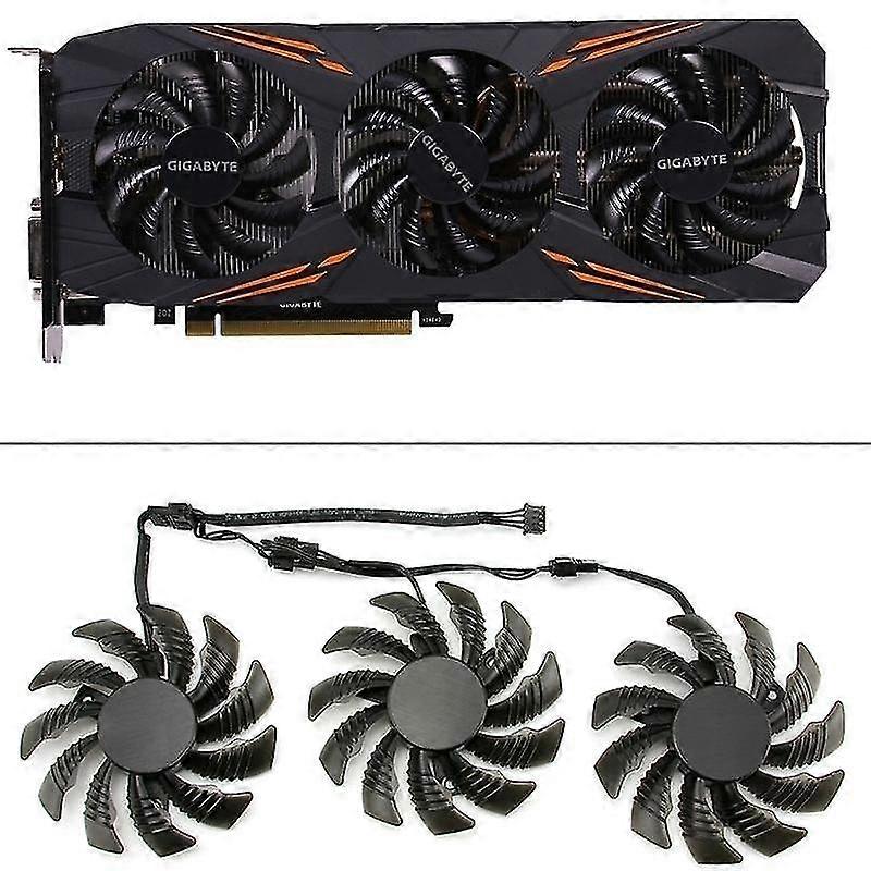 ギガバイトAorus Gtx 1080 1070 TiゲームファンGtx 1070 Tiゲーム用3pcs 75mm T128010su冷却ファンGtx 1070ti G1ゲーム
