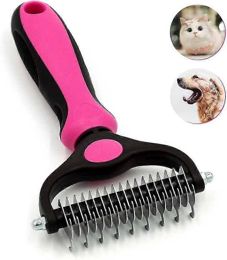 Pet Grooming Tool-2 Sidet Undercoat Rake Til Hunde & katte-safe