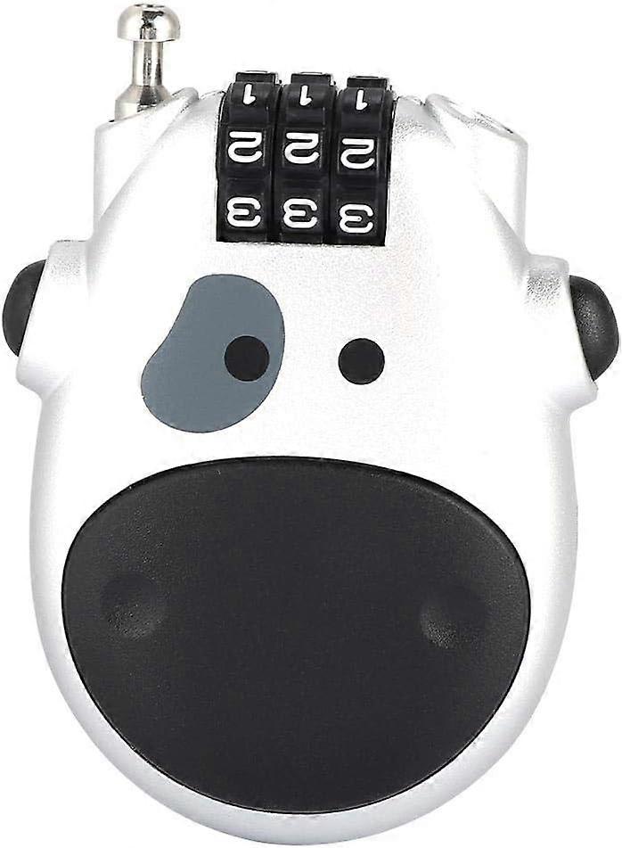 Combination Lock with 3 Digit Numerical Code Cable Padlock, 80cm Extendable Cable, Heifer Shape, Personalized Security Lock for Stroller Bag(Silver)
