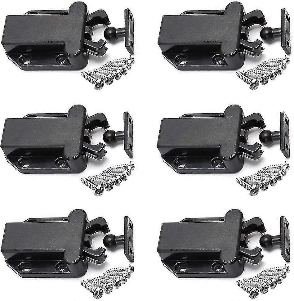 Betterfg-6 Pieces Push To Open Touch Se Cabinet Non Er Cabinet Closet Furniture Door Touch Latch