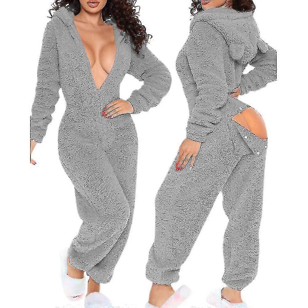 Onesie pyjamas lang varm børstet bodysuit