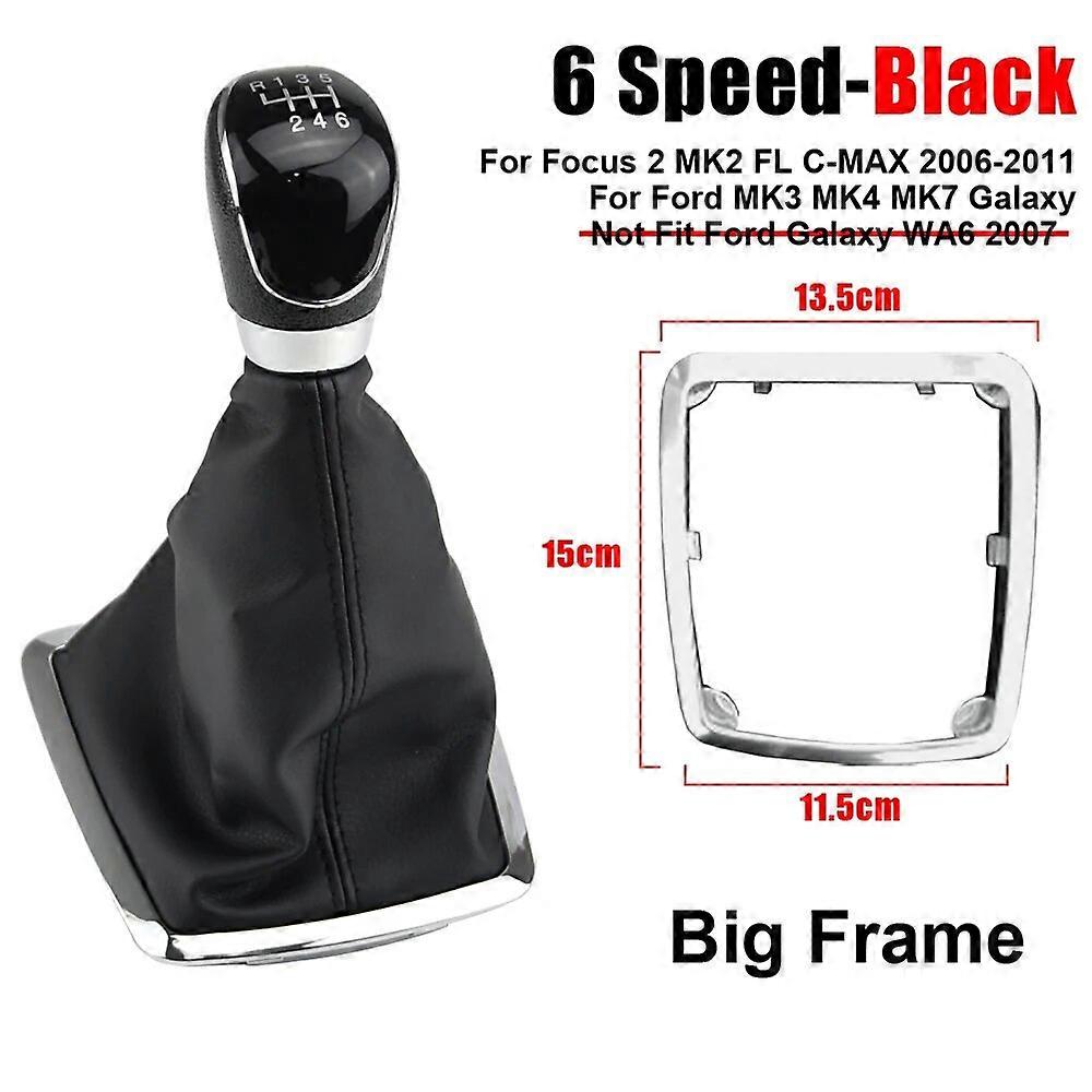 Silber Schwarz Schaltknauf 5 Gang 6 Gang Schaltgetriebe Für Ford Focus 2 MK2 FL C-MAX 2006-2011 MK3 MK4 MK7 Galaxy