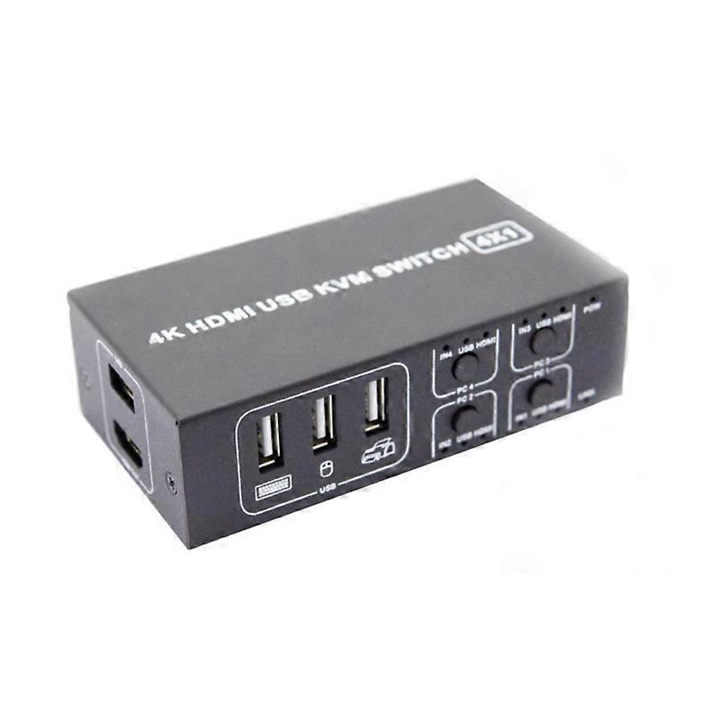 4 in 1 KVM Switcher HDMIcompatible Converter Audioand Video Transmission