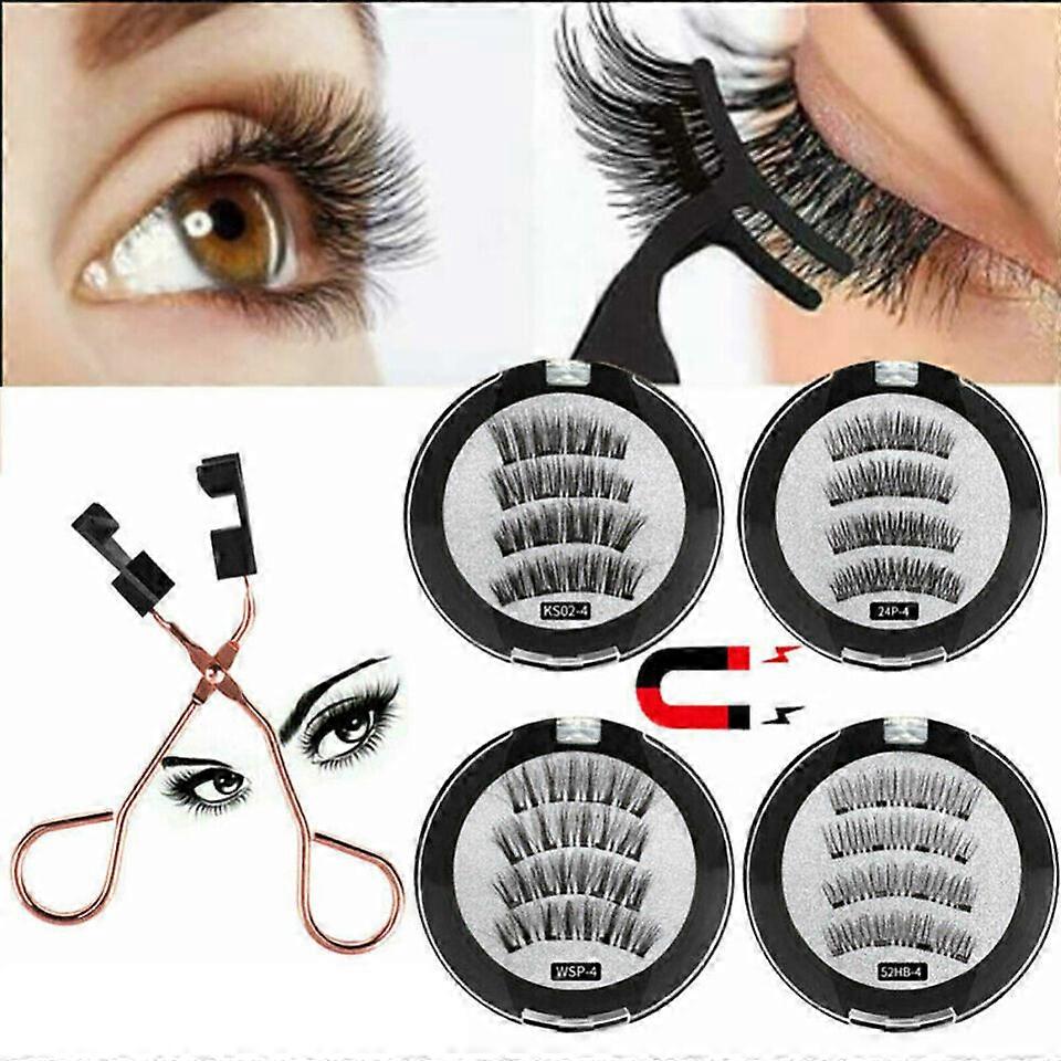 3D Magnetic Eyelash Set Curler Clip Kit False Eyelashes Eye Lashes Applicator