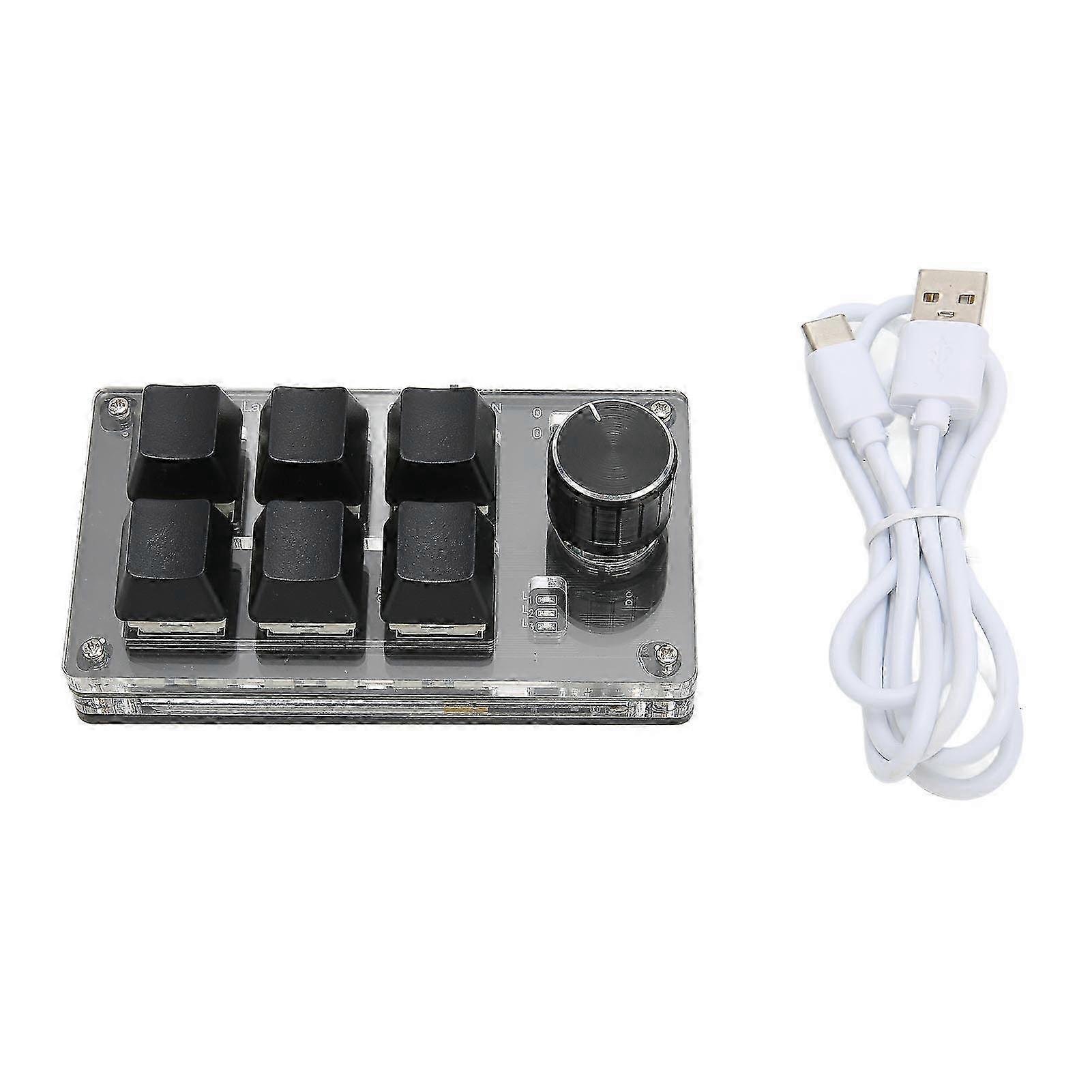 Clavier de jeu mécanique 6 touches 1 bouton Petit clavier USB sans fil double mode OSU Clavier programmable DIY