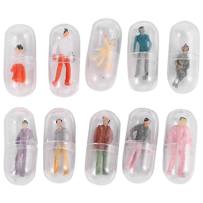 10Pcs/Lot Transparent Capsule Shell Plastic Pill Container Pill Cases Bottle Splitters Capsule Figurines Diy Accessories Random Color