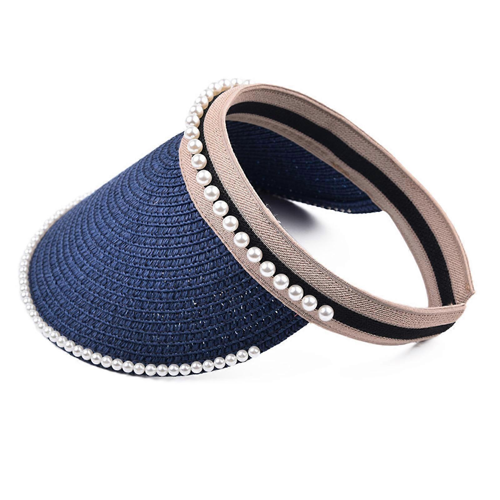 Korean Solid Color Empty Top Hat Sunscreen Travel Pearl for Sun Visor Hat for Su