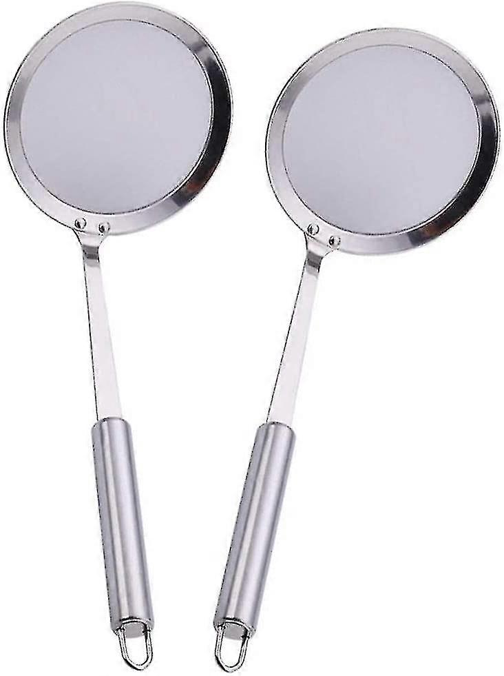 2 Pack Filter Spoons Less Steel Wire Mesh R Slotted Soup Soup