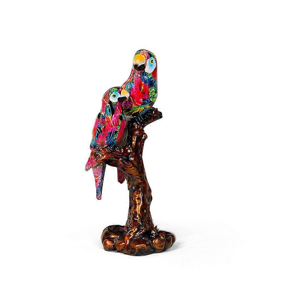 Resin Parrot Figurine Sculpture Statue for Home Desktop Decoration Handicraft Bookshelf Ornaments