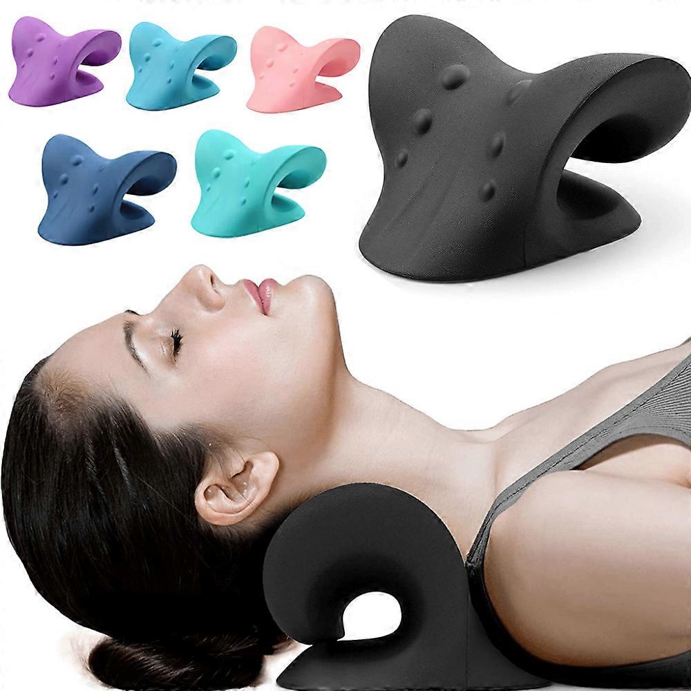 Neck Shoulder Stretcher Relaxer Cervical Chiropractic Traction Device Massagers Pillow for Pain Relief Cervical Spine Alignment