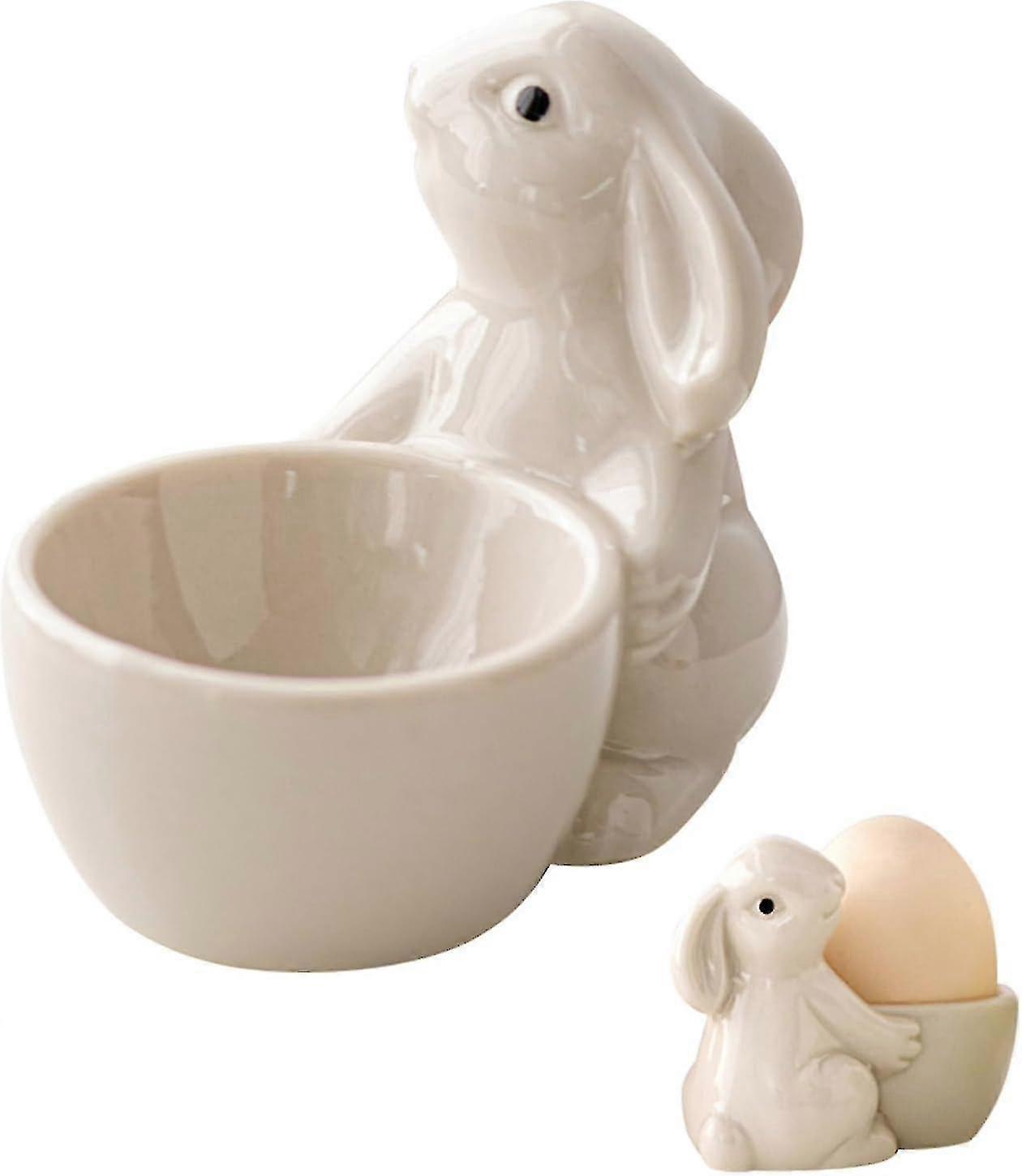 White ceramic egg cup breakfast egg plate simple ornament