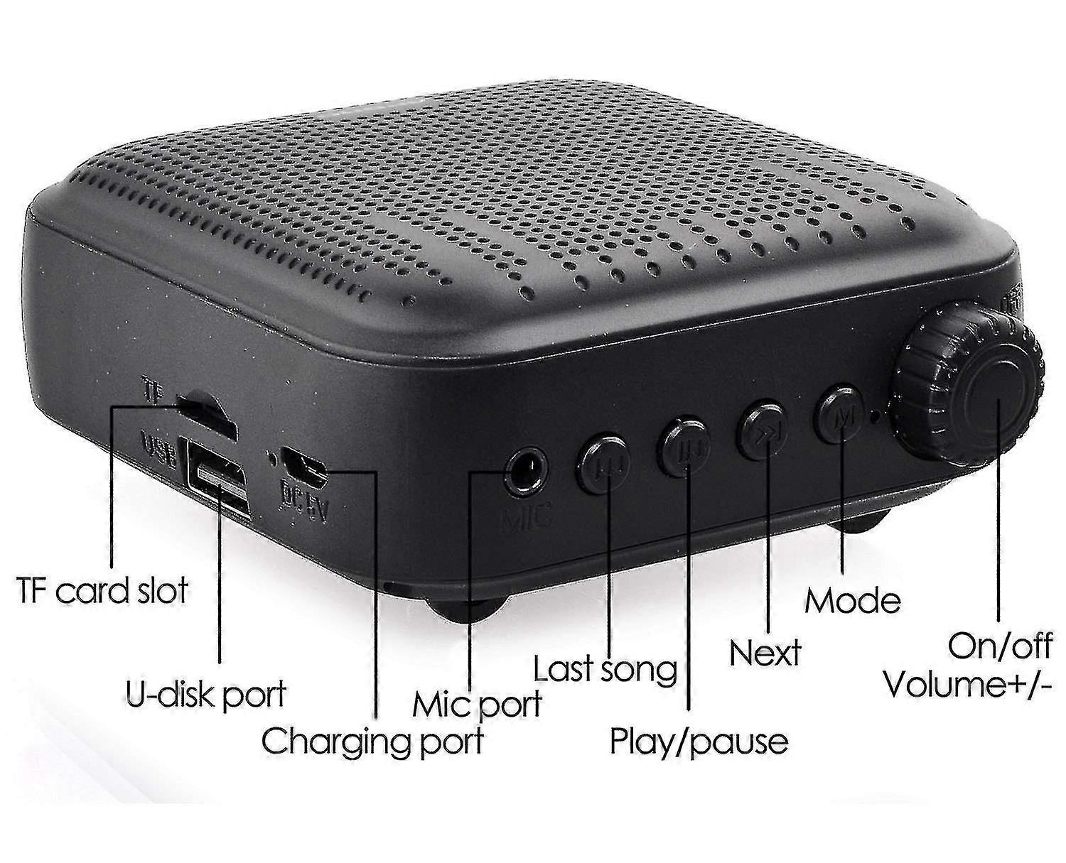 Auvisio Amplificateur Vocal Numérique Portable : Enregistrement, Écran LCD, Radio FM, USB, MicroSD, Batterie Rechargeable - Mini Haut-Parleur Pour Guides Et Professeurs