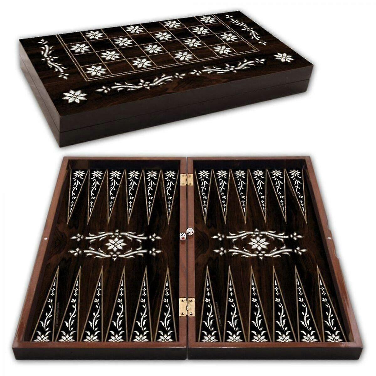 Big Size Wood Veneer Backgammon Seti