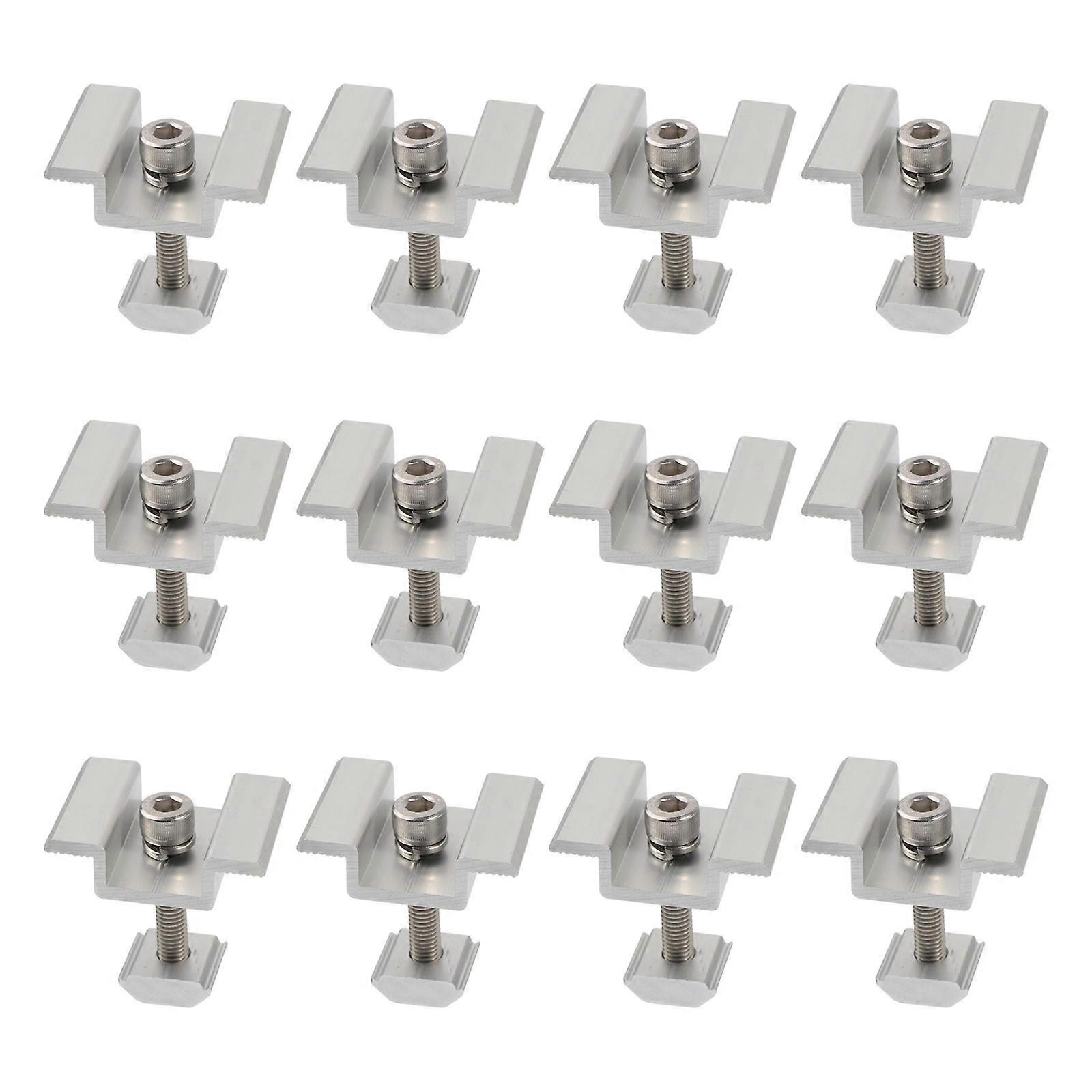 12 Pcs Solar Panel Mid Clamps Mounting Bracket Clamp Solar System Accessories