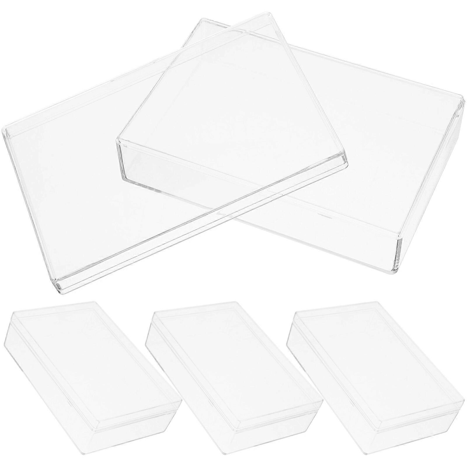 4pcs Clear Beads Storage Containers Plastic Storage Boxes Jewelry Packaging Boxes