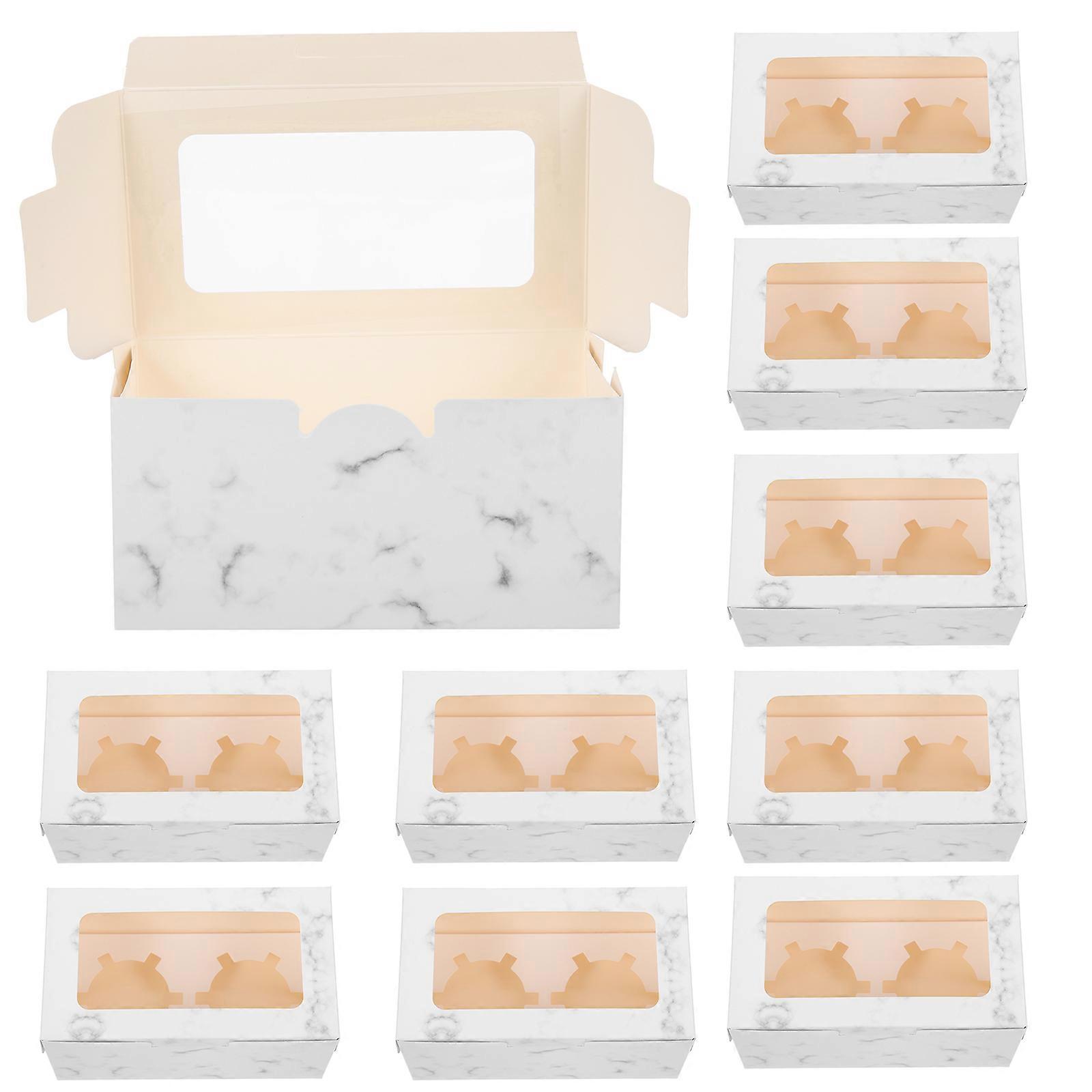 10Pcs Compact Cake Boxes Party Cupcake Boxes Packing Boxes Cupcake Boxes with Window